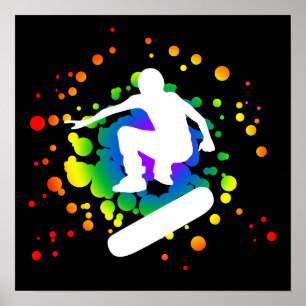 Póster patineta : burbujas: