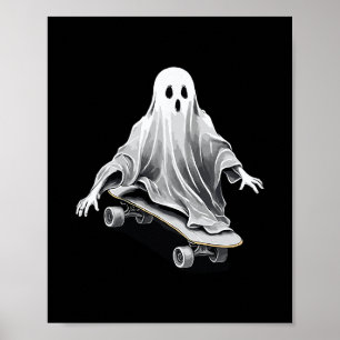Póster Patineta Fantasma Divertida Patineta Perezosa Hall