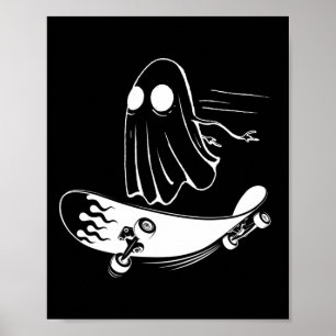 Póster Patineta Fantasma Divertida Patineta Perezosa Hall