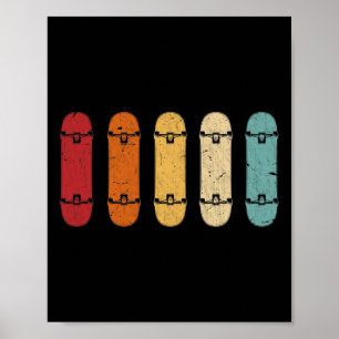 Póster Patineta Patinaje Patinador Patineta Retro Sk