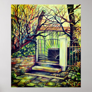 Póster Patio bohemio de la ciudad de Luxemburgo