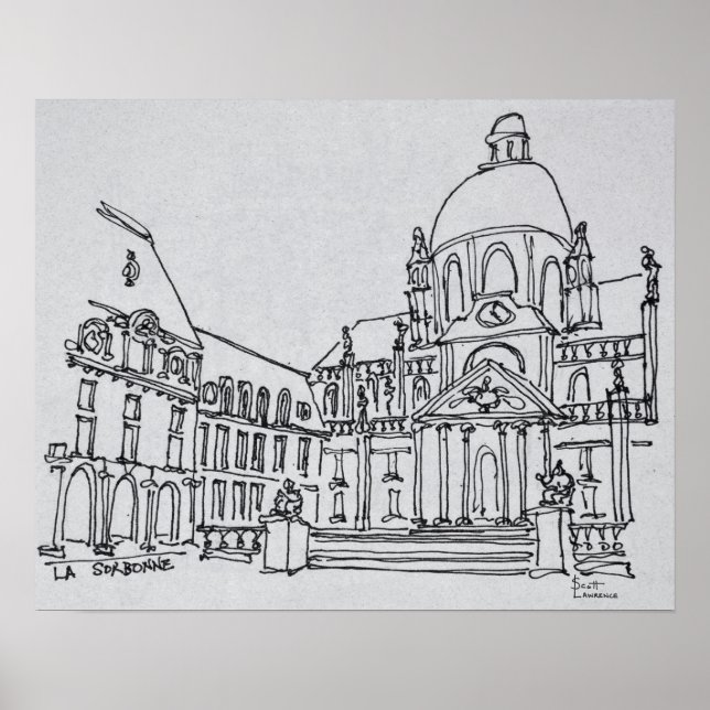 Póster Patio de La Sorbona | Universidad de París (Frente)