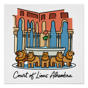 Póster Patio de los Leones de la Alhambra 3