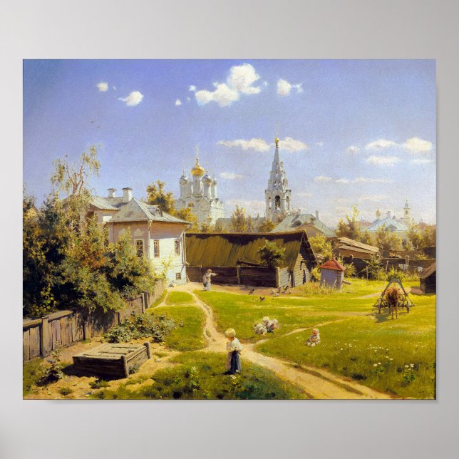 Póster Patio de Moscú, Vasily Polenov (Frente)