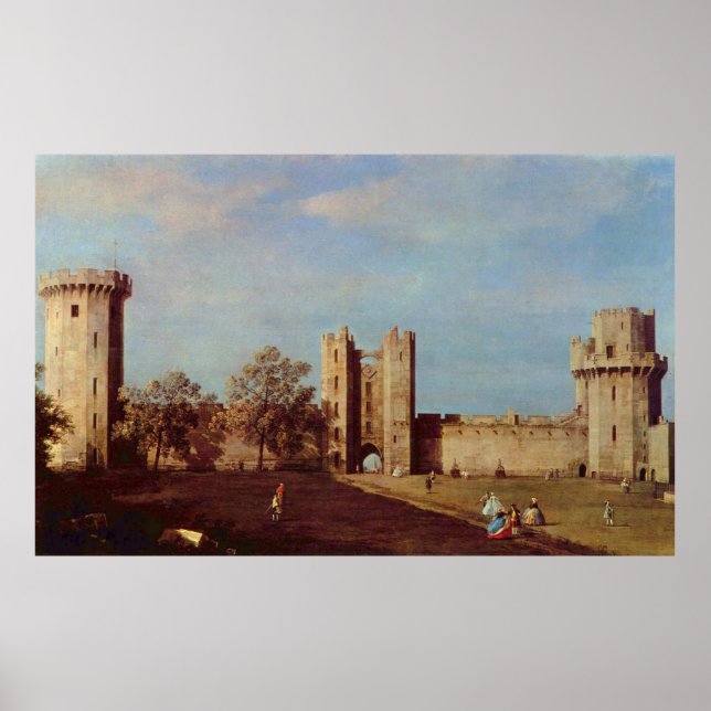 Póster Patio del Castillo de Warwick Canaletto (Frente)