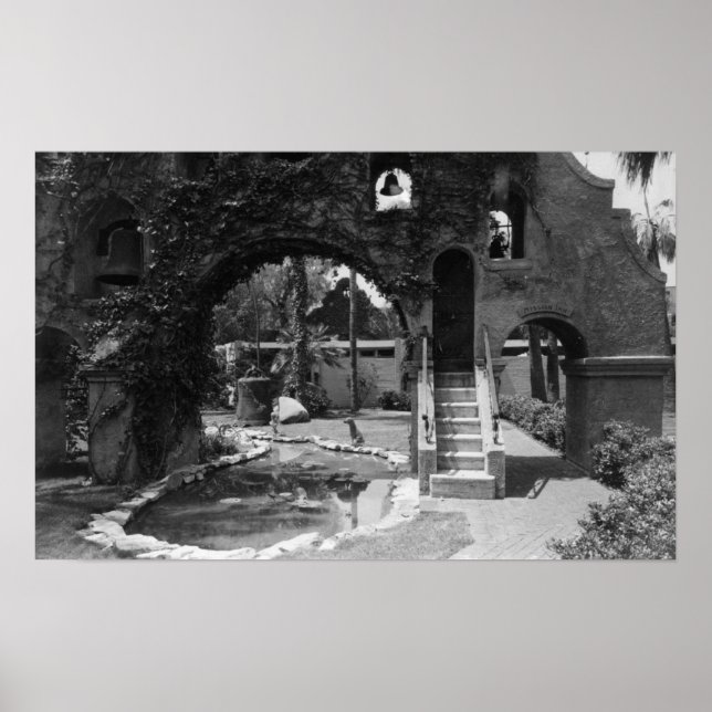Póster Patio del Mission Inn de Riverside, CA Fotografía (Frente)
