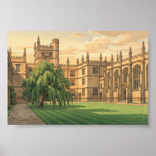 Póster Patio en la Universidad de Oxford