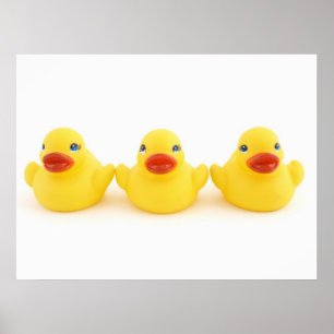 Póster Patitos de goma amarillos