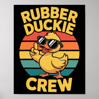 Póster Patitos de la tripulación de Rubber Duckie Retro V