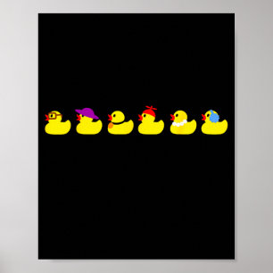 Póster Patitos En Fila Chiste Divertido Papá Broma Gracio