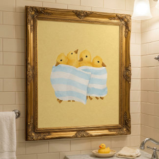 Póster Patitos Lindos en Toalla Guardería