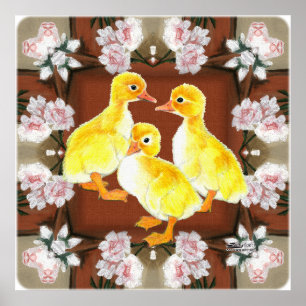 Póster Patitos y Rosas