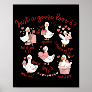 Póster Pato Amor 67 Ganso Día de San Valentín Amante Dive