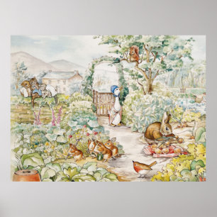 Póster Pato clásico en el jardín de verduras