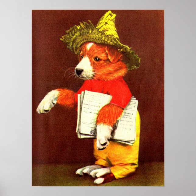 Póster pato de cachorro vestido lindo (Frente)