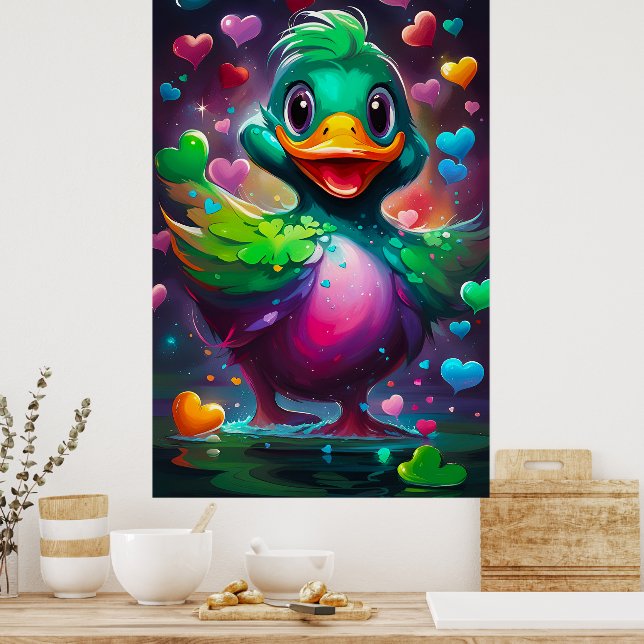 Póster Pato de colores vibrantes (Cocina)