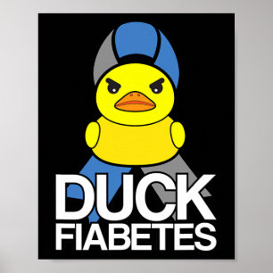 Póster Pato de Conciencia de Diabetes Tipo 1 Fiabetes T1d