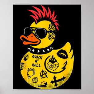 Póster Pato de goma amarillo roca hombres mujeres niños p