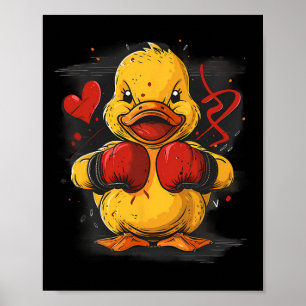 Póster Pato de goma boxeador con guantes de boxeo Kickbox
