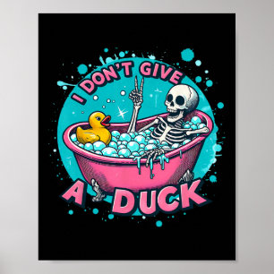 Póster Pato de goma de humor de baño esqueleto divertido 