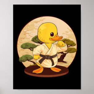 Póster Pato de goma de karate Motivo Taekwondo Jiu-jitsu