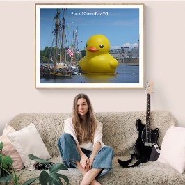Póster Pato de goma gigante en el puerto de Green Bay, WI