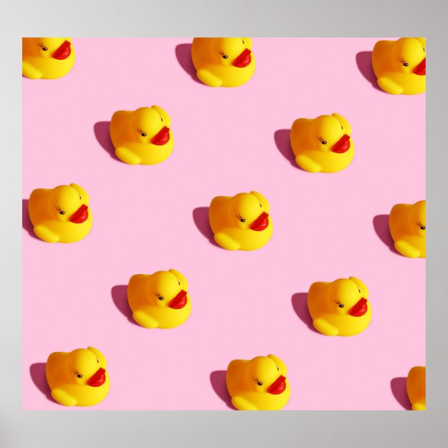 Póster Pato de goma iluminado con sol, papel de pared mín (Frente)