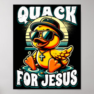 Póster Pato de goma retro cristiano Pato de goma cuac Par