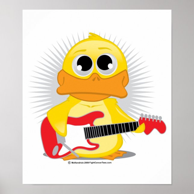 Póster Pato de guitarra eléctrica (Frente)