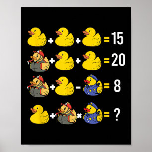 Póster Pato de prueba de orden de operaciones Pato de gom