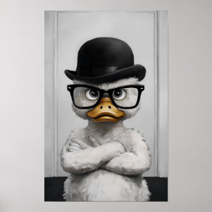 Póster Pato de zapatillas con gafas y pintura al Gorra Bo