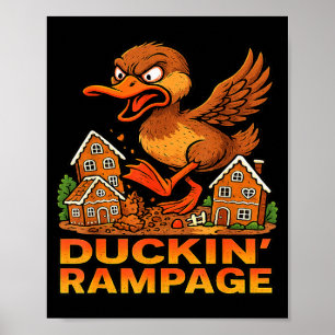 Póster Pato Enfadado Divertido Rampage Navideño Único Jen