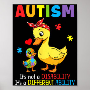 Póster Pato madre con conciencia del autismo habilidad di