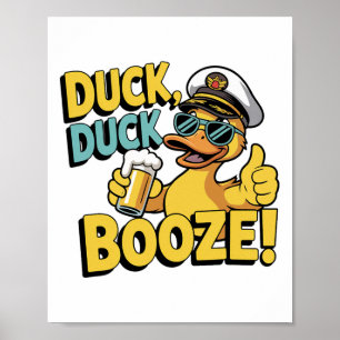 Póster Pato Pato Bebida Divertido Crucero Familia Combina