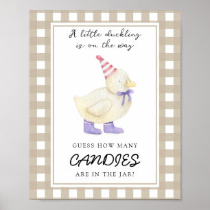 Póster Pato pequeño - adivina cuántos caramelos