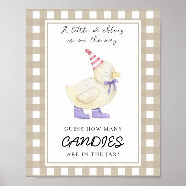 Póster Pato pequeño - adivina cuántos caramelos (Frente)