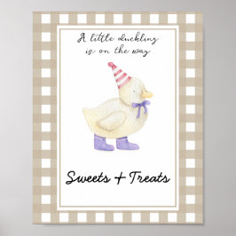 Póster Pato pequeño - dulces y golosinas baby shower