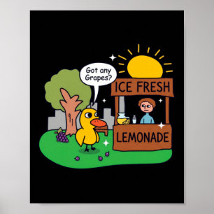 Póster Pato Pide Uvas Puesto De Limonada