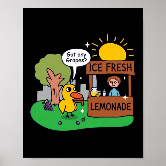 Póster Pato Pide Uvas Puesto De Limonada (Frente)