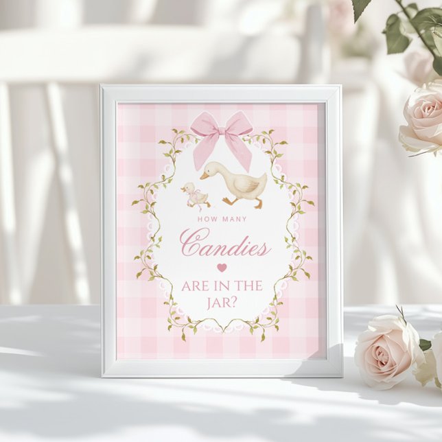 Póster Pato tonto Cuántos dulces Lazo de gingham rosa (Subido por el creador)