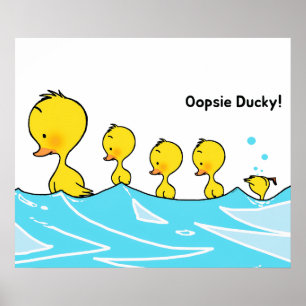 Póster Pato Tonto Hace un Chapuzón