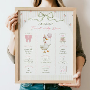 Póster Pato Tonto Hito del Primer Año