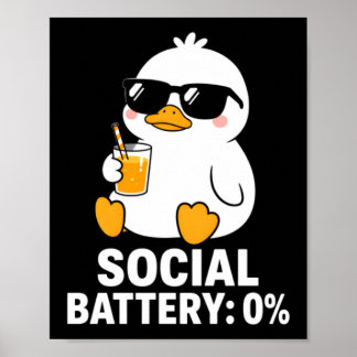 Póster Pato tranquilo con gafas de sol y bebida