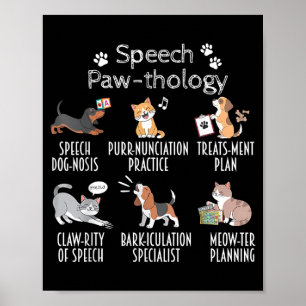 Póster Patología del habla divertidos gatos chistes lengu
