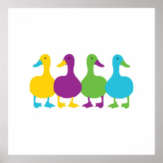 Póster Patos de color retro