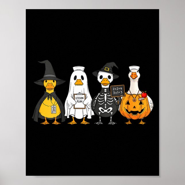 Póster Patos de Halloween de mujeres  (Frente)
