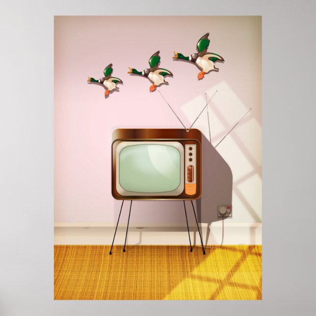 Póster Patos de porcelana en la pared (Frente)