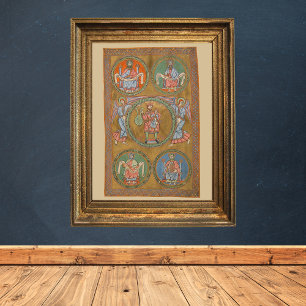 Póster Patriarcas Abraham Isaac Jacob Manuscript Medieval