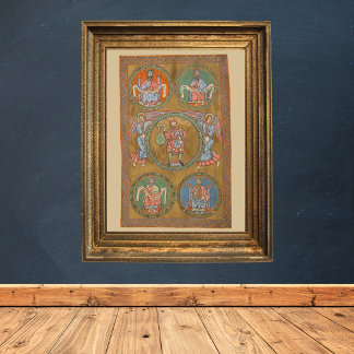 Póster Patriarcas Abraham Isaac Jacob Manuscript Medieval