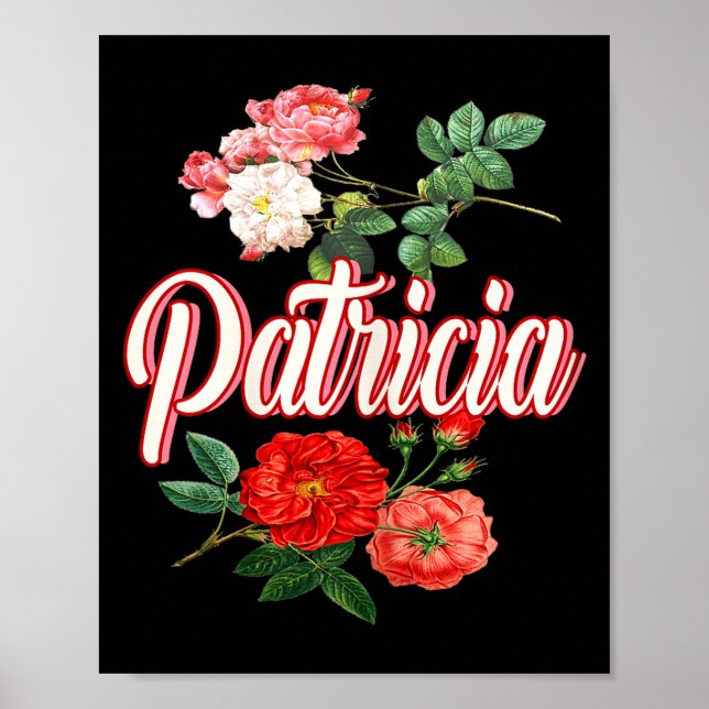 Póster Patricia Name With Flowers  (Frente)